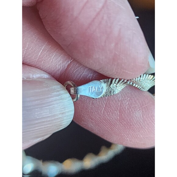 Sterling Silver 925 Italy 7” Twisted Herringbone Bracelet Signed SU 3gm - Picture 6 of 13